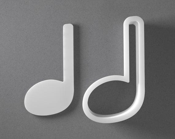 Quarter Music Note Cookie Cutter & Music Polymer Clay Earring, Pottery Tool