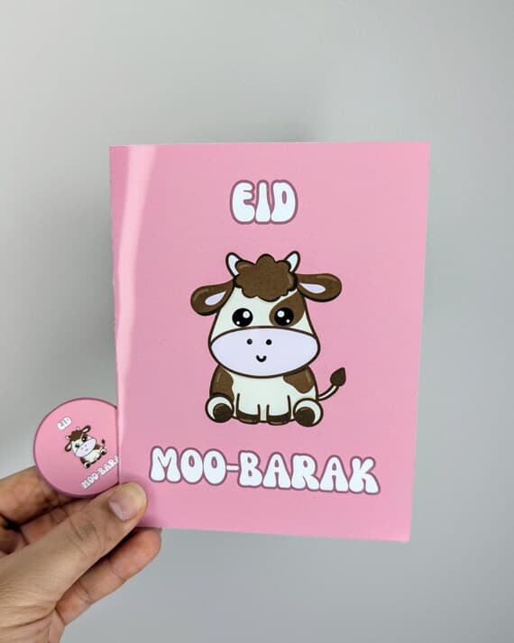 Eid MOO-Barak Card, Envelope and Seal Set for Eid ul Adha