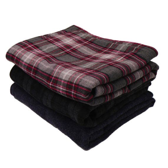 Chalet Wool Plaid Dog Blanket | Grey Plush Sherpa Lining, USA Made