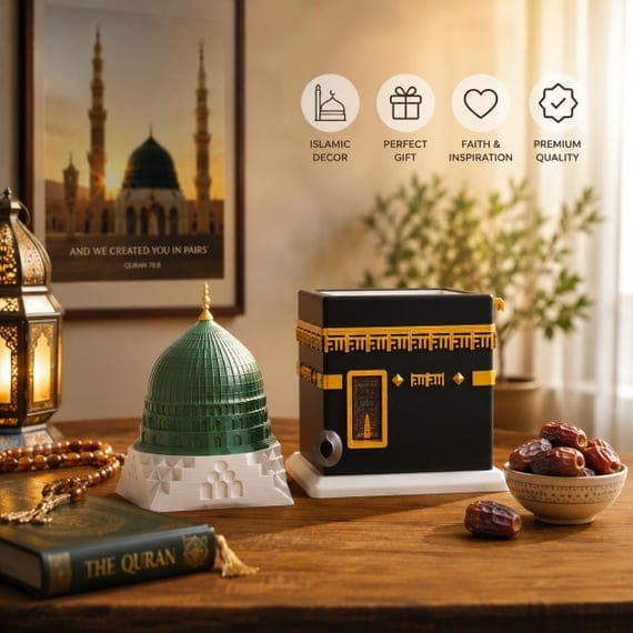 Kaaba & Masjid Al-Nabawi Model Set | Islamic Home Decor | Muslim Gift