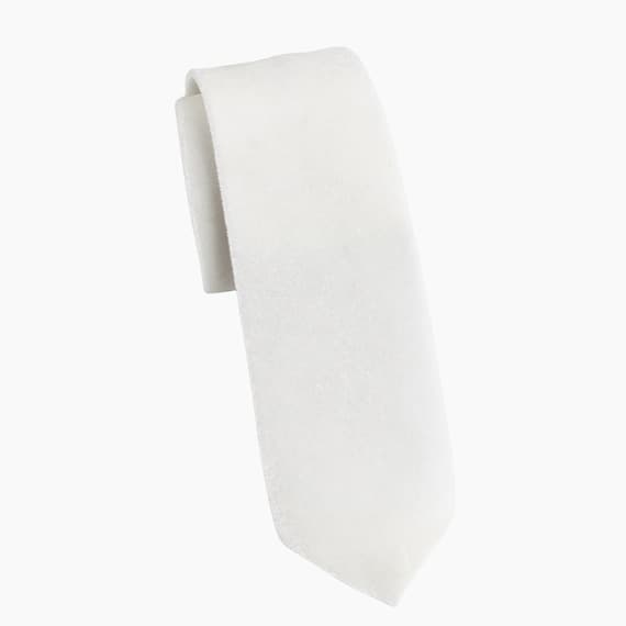 Winter White Velvet Wedding Tie, Bow Tie, Pocket Square