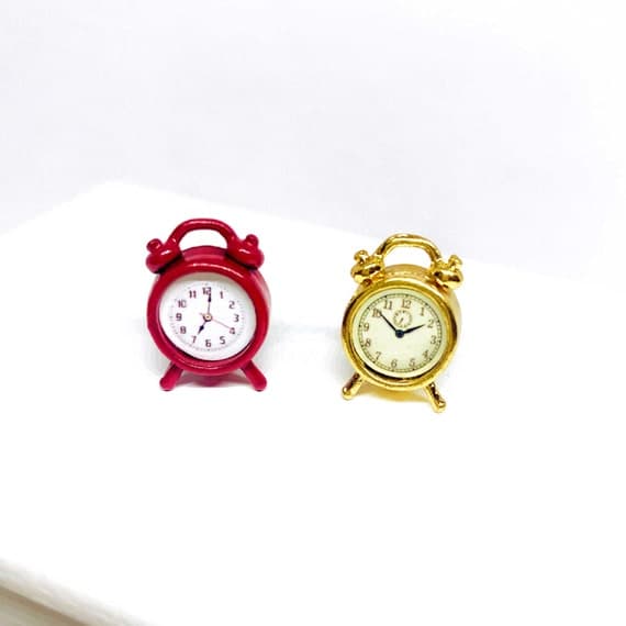 Miniature alarm clock 2pcs/set Miniatures Dollhouse miniatures home decoration Gift for her Wall decor Personalized gifts