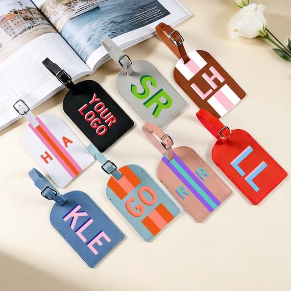 Personalized Leather Luggage Tag,Personalized Monogram Luggage Tag,Girls Trip,Wedding Favor,Travel Accessories,Bachelorette Party