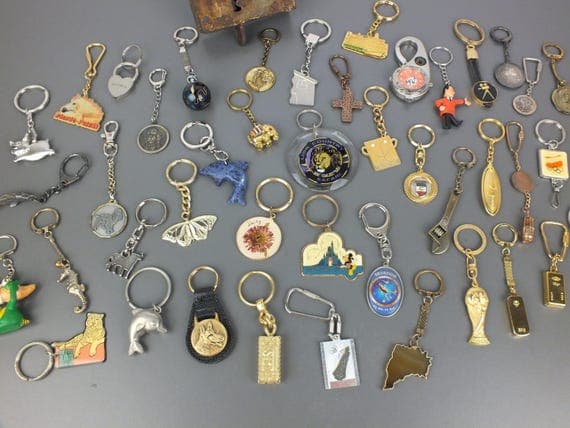 vintage Schlüsselanhänger, kleines Andenken etwa 1980er Jahre, Geschenk, Geburtstagsgeschenk, Mitbringsel Party