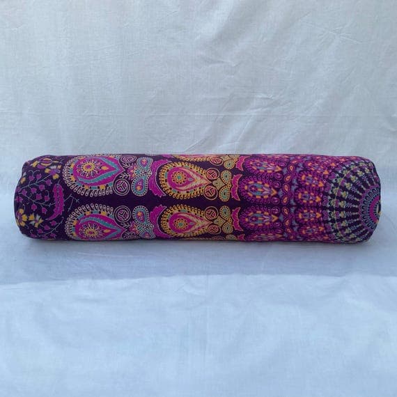Handmade Mandala Yoga Bag Purple Multicolor Boho Print | Stylish Yoga Mat Carrier