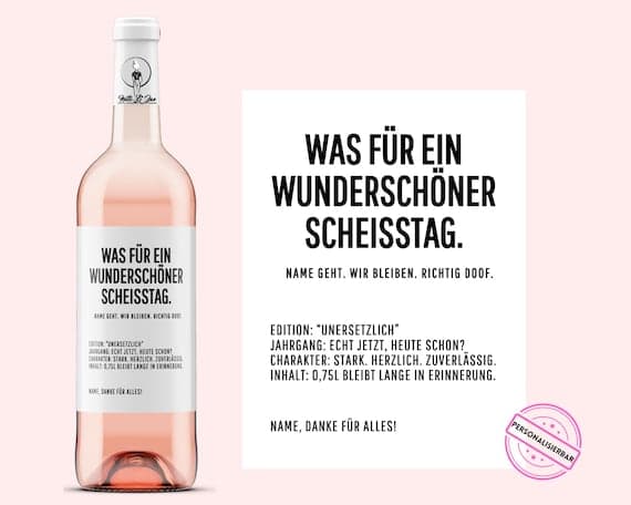 Abschied Kollegin Kollege | Weinetikett personalisiert | Geschenk Ausstand, Renteneintritt | Abschiedsgeschenk | Netti Li Jae®