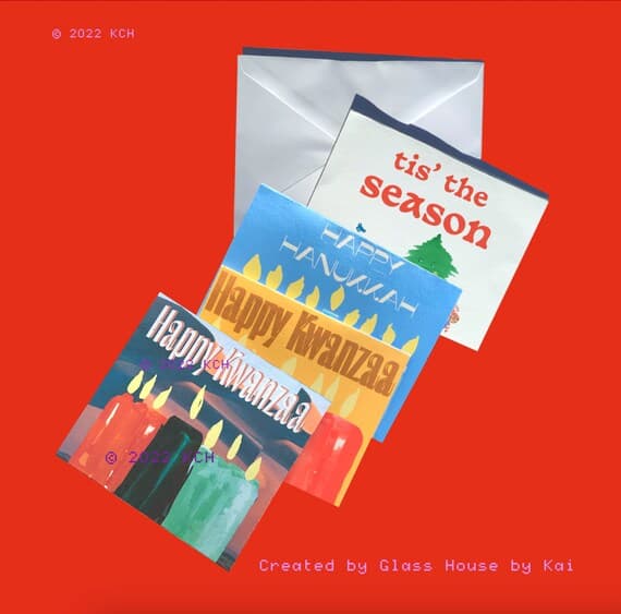 Christmas, Hanukkah, Kwanzaa Holiday Card set