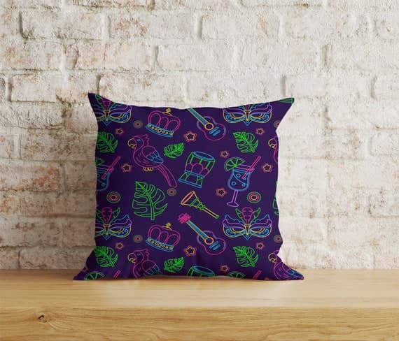 Brazil Carnival Cushion Cover, Colourful Rio Mask Pillow Cover, Festive Party Home Decor Gift, 16x16 18x18 20x20