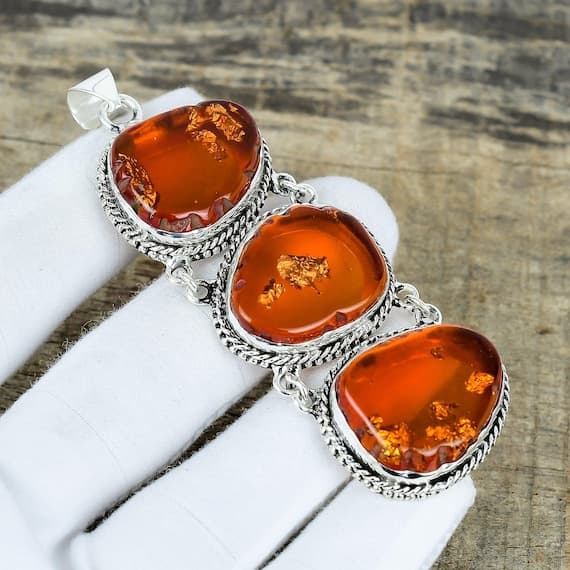 Baltic Amber Gemstone Pendant, 925 Sterling Silver, Handmade Jewelry Pendant, Woman Pendant, Stylish Pendant, Bohemian Pendant, For Gift