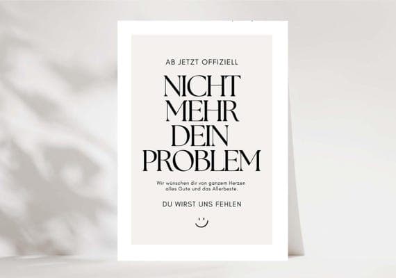 Lustige Abschiedskarte für Kollegen, Abschiedsgeschenk Kollegen, Jobwechsel Geschenk, Ruhestand Karte, Karte Rente nach Wunsch inkl. Kuvert