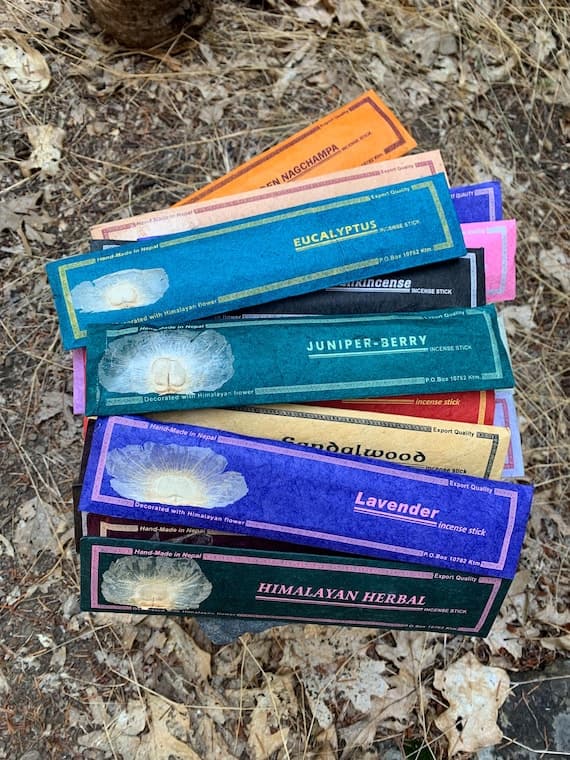 Natural Himalaya Incense Sticks Handmade in Nepal, Nag Champa, Sandalwood, Palo Santo, Cedar, Frankincense, Juniper