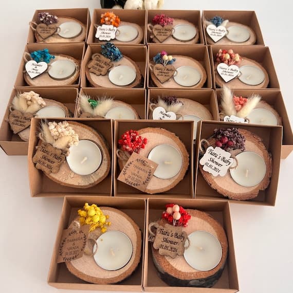 100 PCS Wedding Party Favors , Personalized Candle Wedding Favors for Guest in Bulk, Bridal Shower Favors,Quinceanera Favors