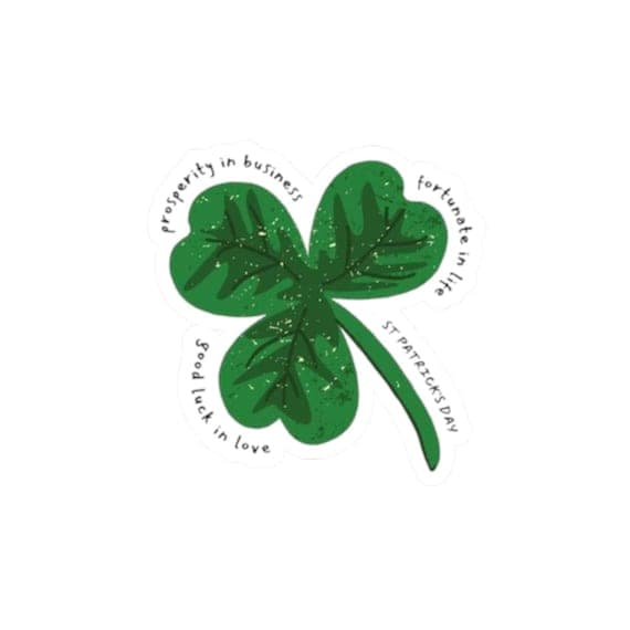 Clover Kiss-Cut Stickers | Good Luck, Prosperity, St. Patrick's Day Decor, Laptop Stickers, Scrapbooking Supplies
