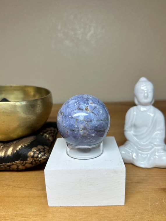 Violet Agate Sphere - Grounding and Centering, Elegant and Confident Home Living Accent Piece #1464