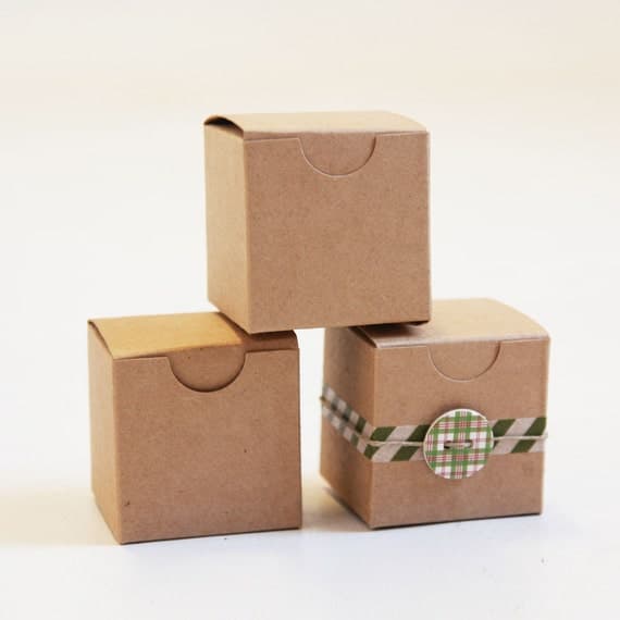 Kraft Natural Gift Box Sample – 2x2x2 inch, Party Favor Box