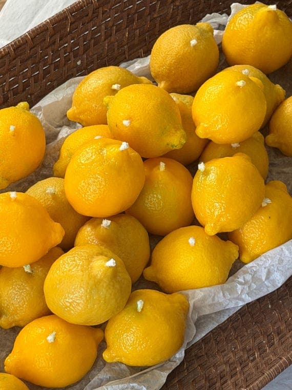 Bulk Lemon Candles, Realistic Food Fruit Favors, Wedding, Custom Citrus Summer Guests Gifts, Handmade Shaped Decorative Candle Soy & Beeswax