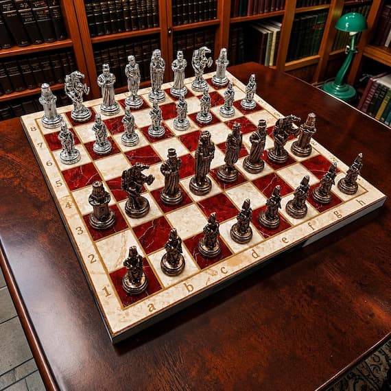 Luxury Personalized Chess Set, Bronze Chess Piecess And Mdf Wooden Board
