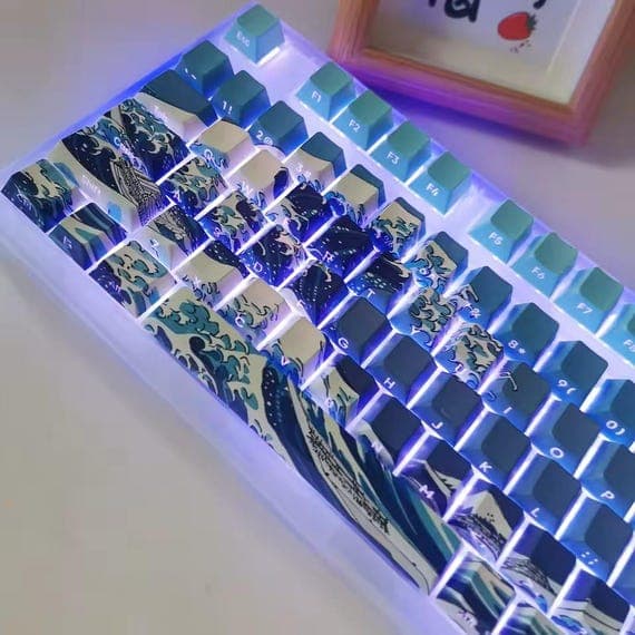 Cute PBT Keycaps Set, Kawaii Mechanical Keyboard Caps, Custom Anime Style, Gaming Accessories, Unique Desk Decor