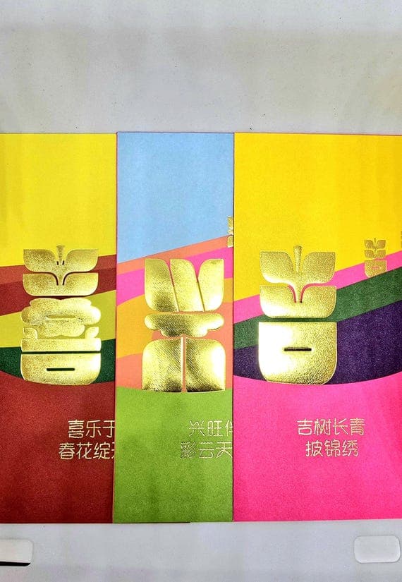 Lunar New Year Red Envelopes: Colorful Hongbao, Art Paper (6pcs)