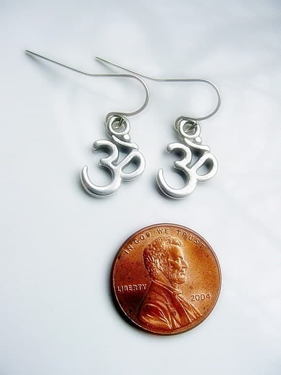 SALE! OM Symbol Charm Earrings, Love, Zen, Gift, Reiki, Buddha, Life, Creation, Yoga Jewelry