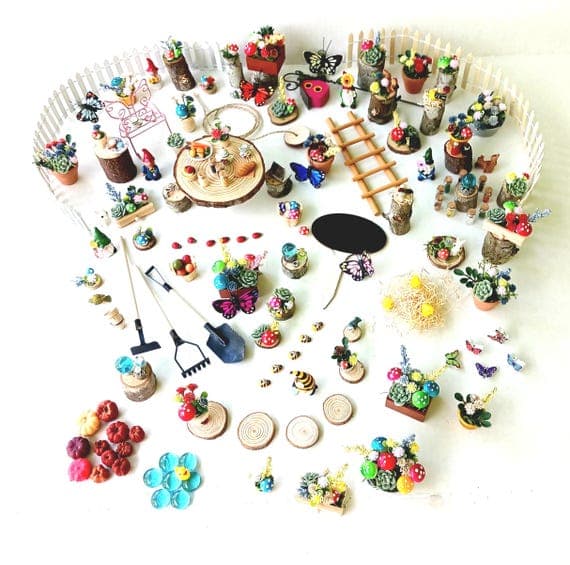 Miniature Fairy Garden Kit: Whimsical Nature Gift Box (15/20/25/30 Piece)